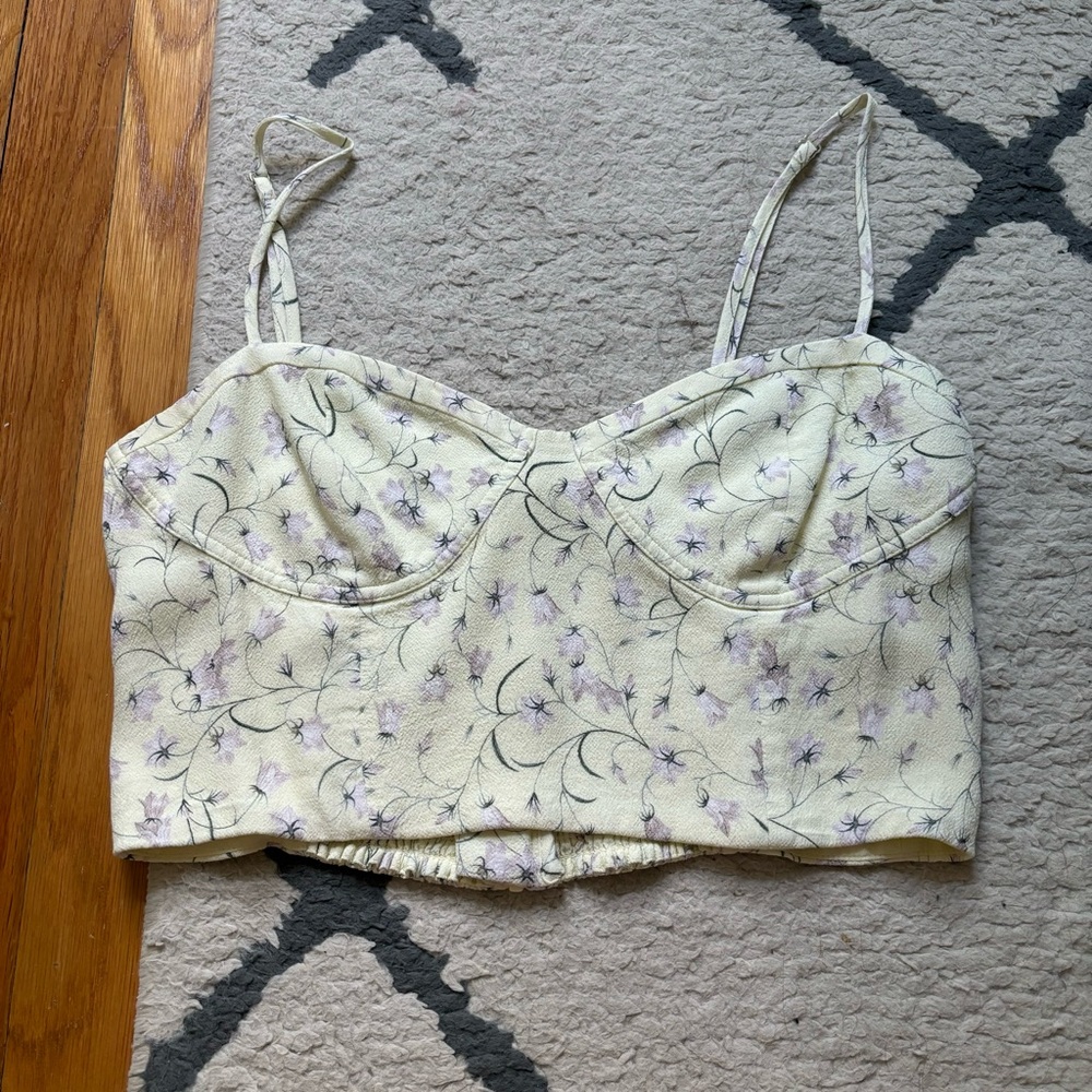 Floral Aritzia Bustier Tank Top